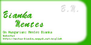 bianka mentes business card